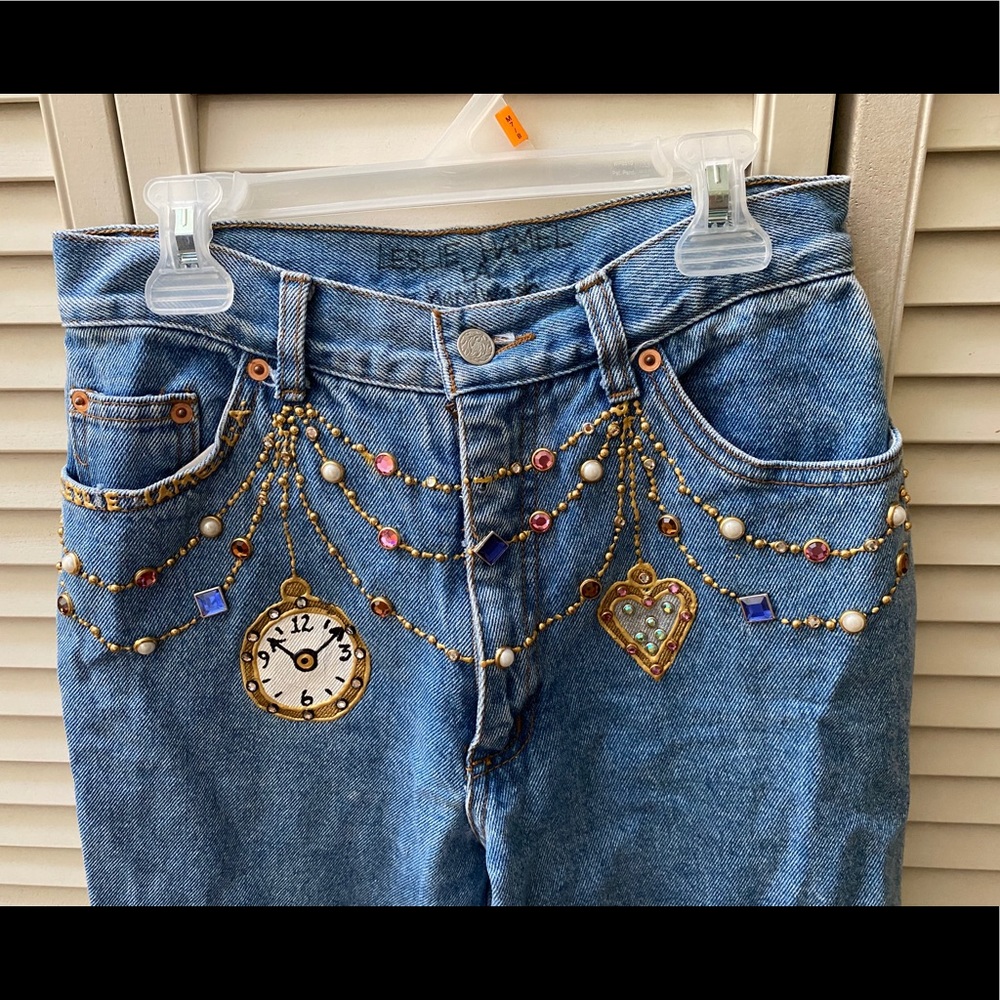 LESLIE HAMEL VINTAGE HAND PAINTED JEANS!!